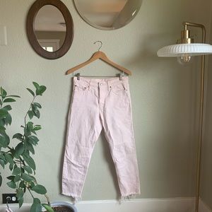 Baby pink cropped Levi’s